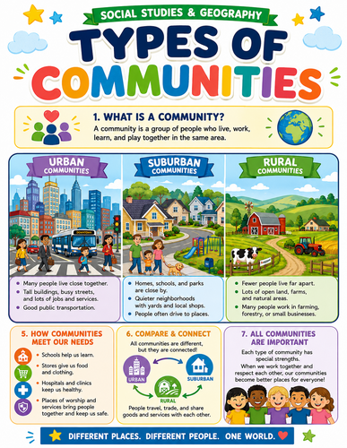 Types of Communities I Elementary School I Infographic