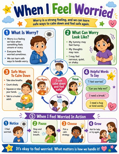 When I Feel Worried I Elementary School I Infographic