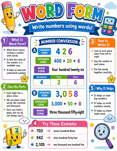 Word Form I Elementary School I Infographic