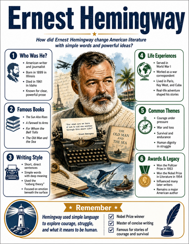 Ernest Hemingway I Infographic