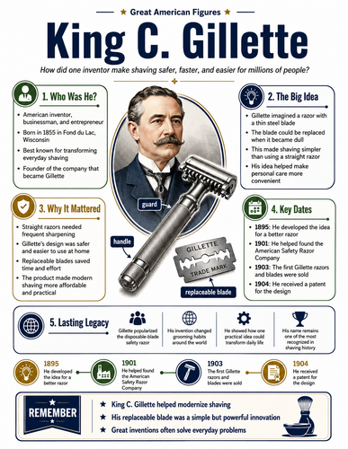 King C. Gillette I Infographic