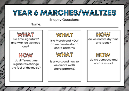 KS2 Music Marches and Waltzes Workbook