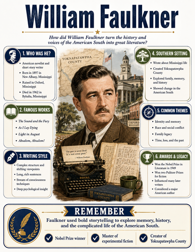 William Faulkner I Infographic