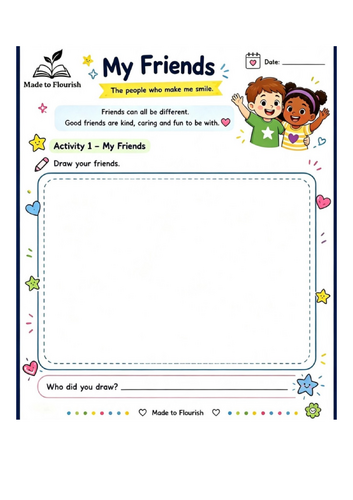 My Friends Worksheet | Draw Your Friends | EYFS PSHE