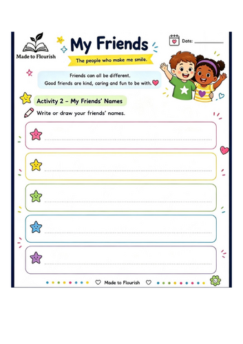 My Friends' Names Worksheet | EYFS | PSHE