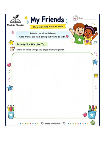 We Like To... Worksheet | EYFS | PSHE