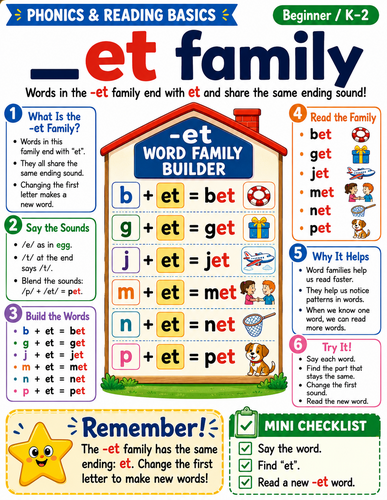 -et Family I English Language I Infographic