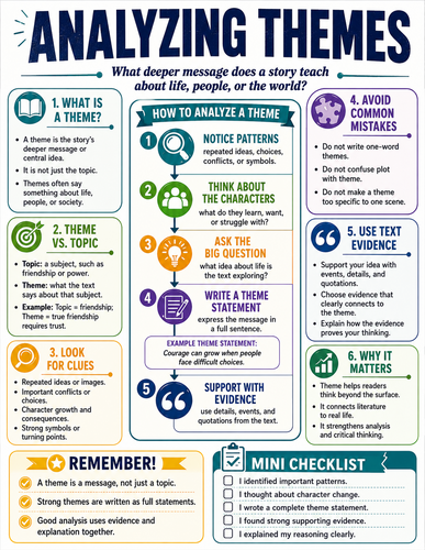 Analyzing Themes I English Language I Infographic