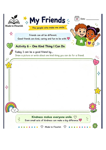 EYFS Friendship Worksheet | Kindness Activity