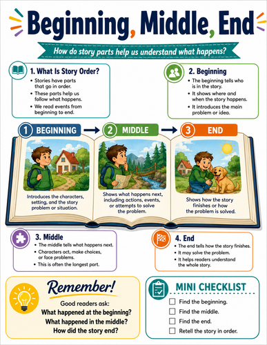 Beginning, Middle, End I English Language I Infographic