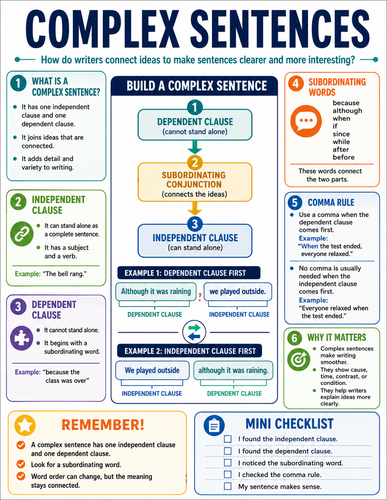Complex Sentences I English Language I Infographic