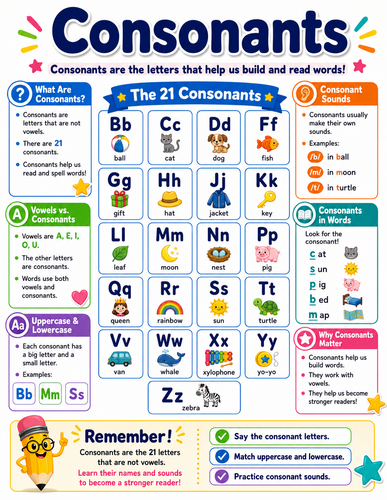 Consonants I English Language I Infographic