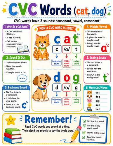CVC Words I English Language I Infographic