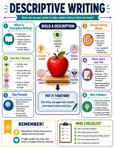 Descriptive Writing I English Language I Infographic