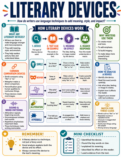 Literary Devices I English Language I Infographic