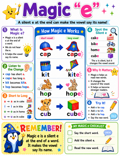 Magic E I English Language I Infographic