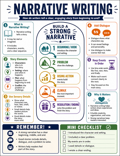 Narrative Writing I English Language I Infographic