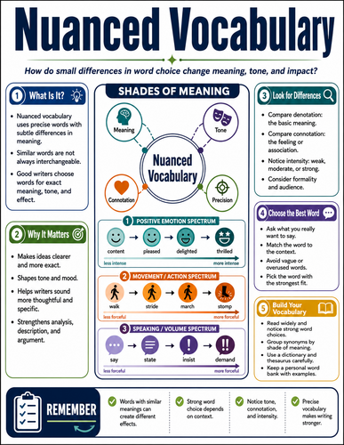 Nuanced Vocabulary I English Language I Infographic