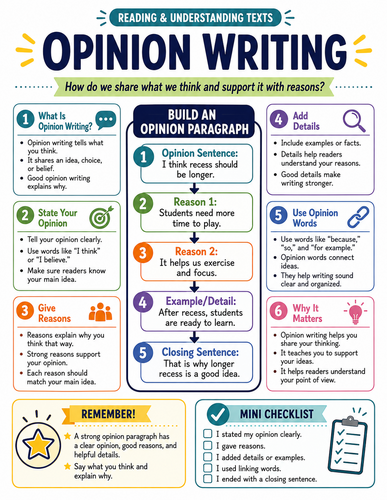 Opinion Writing I English Language I Infographic