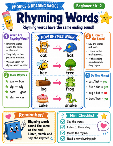 Rhyming Words I English Language I Infographic