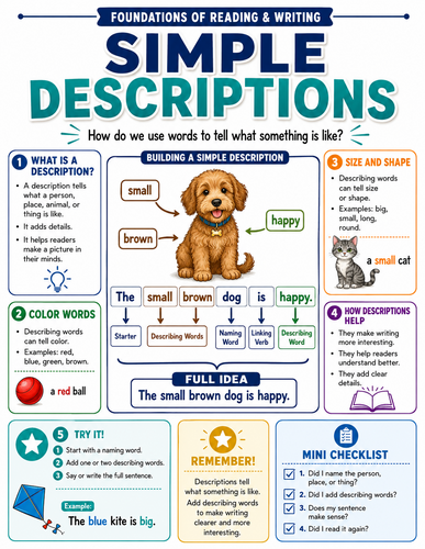 Simple Descriptions I English Language I Infographic