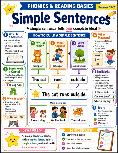 Simple Sentences I English Language I Infographic