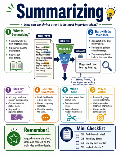 Summarizing I English Language I Infographic