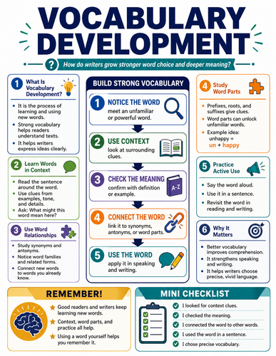 Vocabulary Development I English Language I Infographic