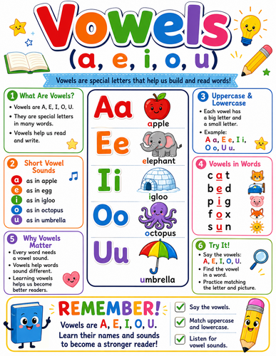Vowels I English Language I Infographic