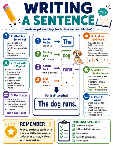 Writing a Sentence I English Language I Infographic