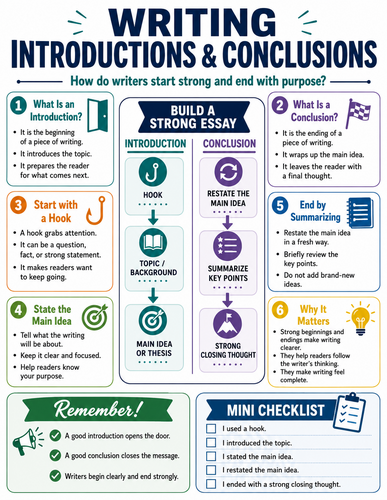 Writing Introductions & Conclusions I English Language I Infographic