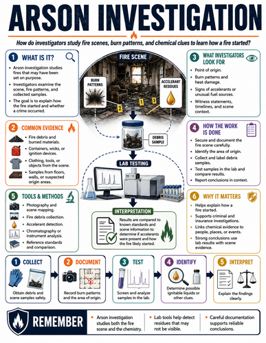 Arson Investigation I Forensic Science I Infographic