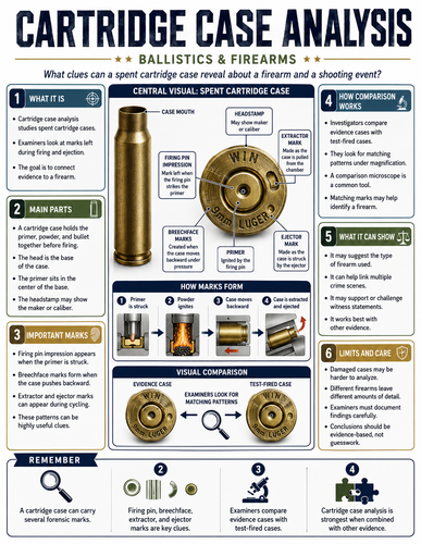 Cartridge Case Analysis I Forensic Science I Infographic
