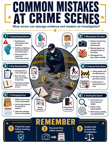 Common Mistakes at Crime Scenes I Forensic Science I Infographic