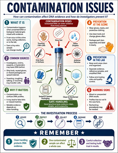 Contamination Issues I Forensic Science I Infographic