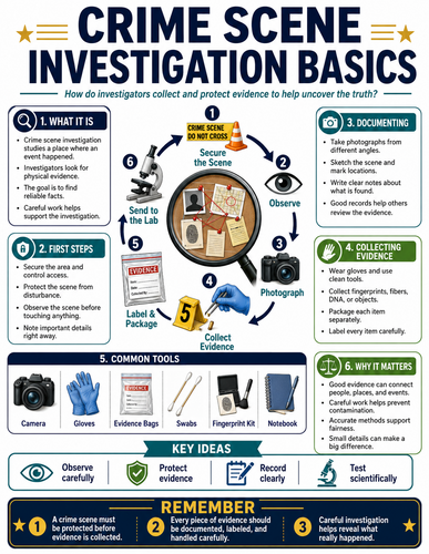 Crime Scene - Investigation Basics I Forensic Science I Infographic