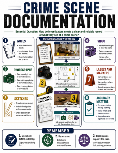 Crime Scene Documentation I Forensic Science I Infographic