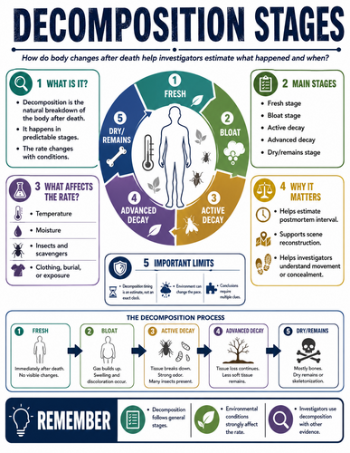 Decomposition Stages I Forensic Science I Infographic