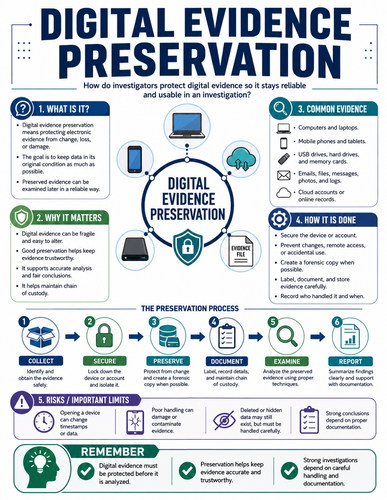 Digital Evidence Preservation I Forensic Science I Infographic