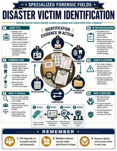 Disaster Victim Identification I Forensic Science I Infographic