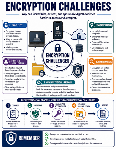 Encryption Challenges I Forensic Science I Infographic