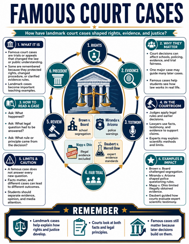 Famous Court Cases I Forensic Science I Infographic