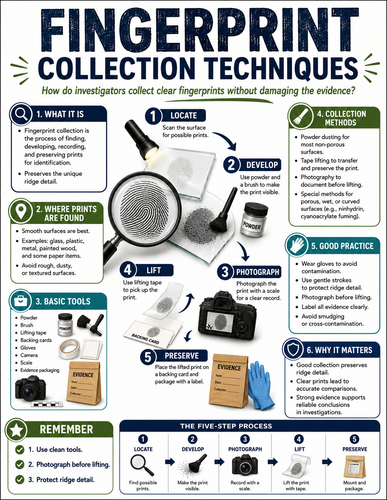 Fingerprint Collection Techniques I Forensic Science I Infographic