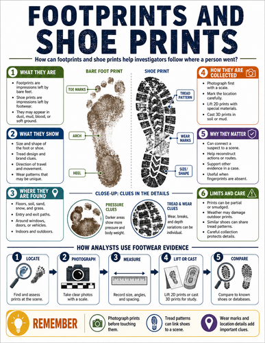 Footprints and Shoe Prints I Forensic Science I Infographic