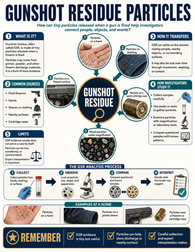 Gunshot Residue Particles I Forensic Science I Infographic