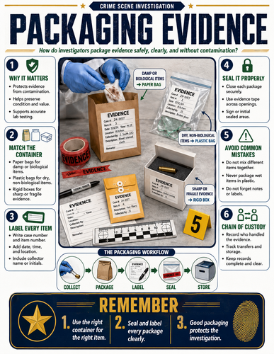 Packaging Evidence I Forensic Science I Infographic