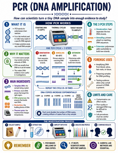 PCR - DNA Amplification I Forensic Science I Infographic