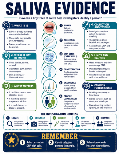 Saliva Evidence I Forensic Science I Infographic