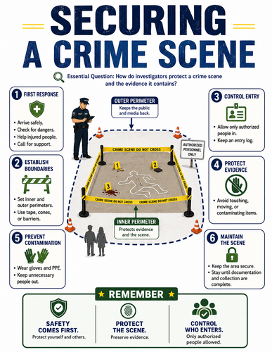 Securing a Crime Scene I Forensic Science I Infographic