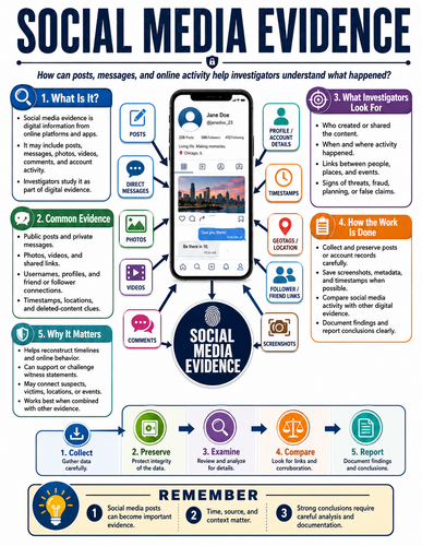 Social Media Evidence I Forensic Science I Infographic
